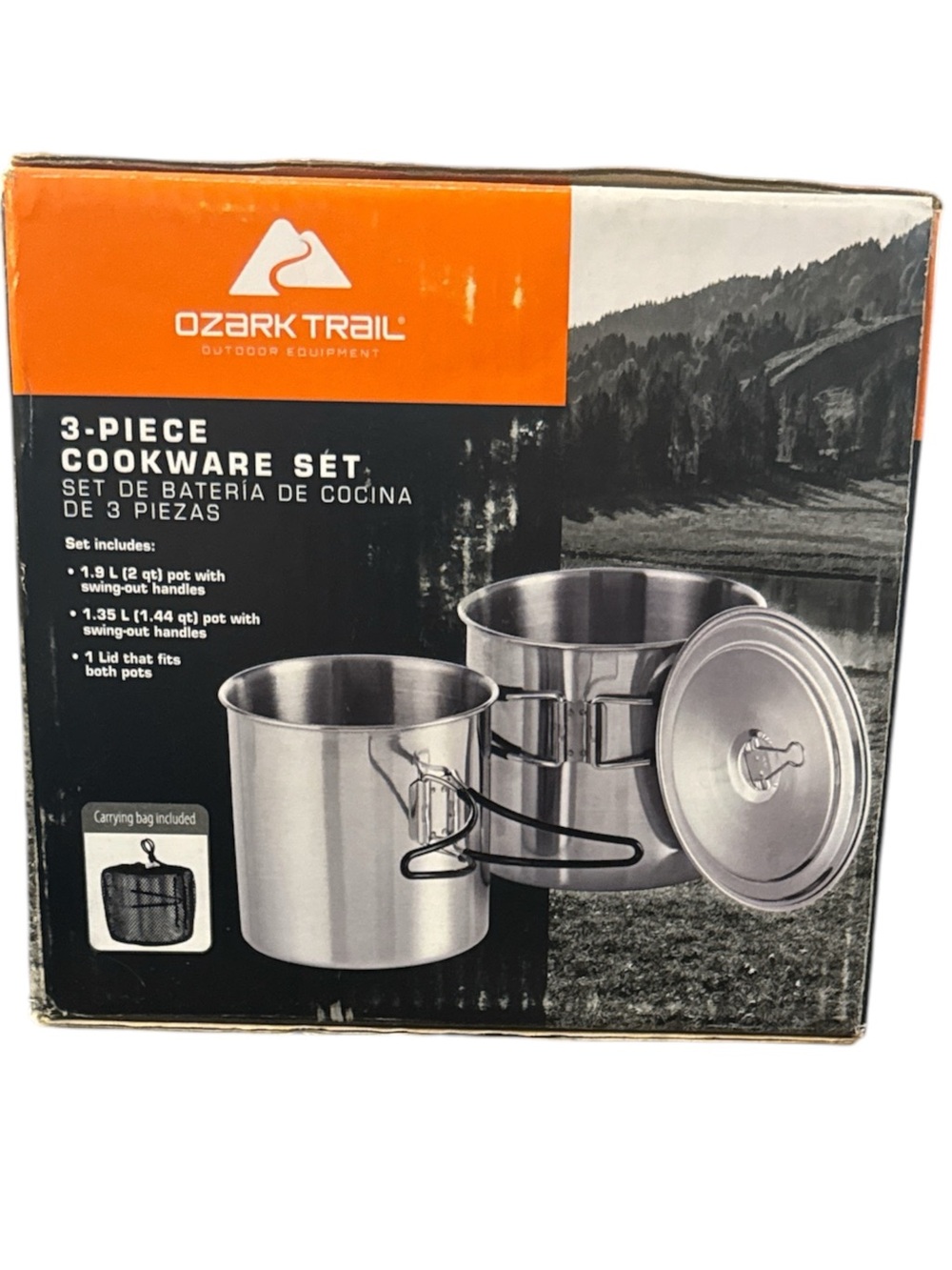 Ozark Trail Stainless Steel 3-Piece Cookware Set - Silver